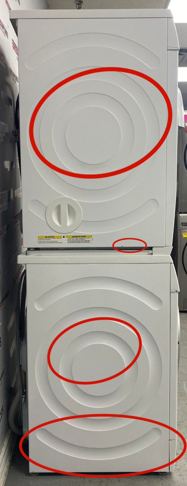 Used Bosch 24” Front Load Washer and Electric Dryer Stackable Set WAS24460UC WTV76100CN For Sale