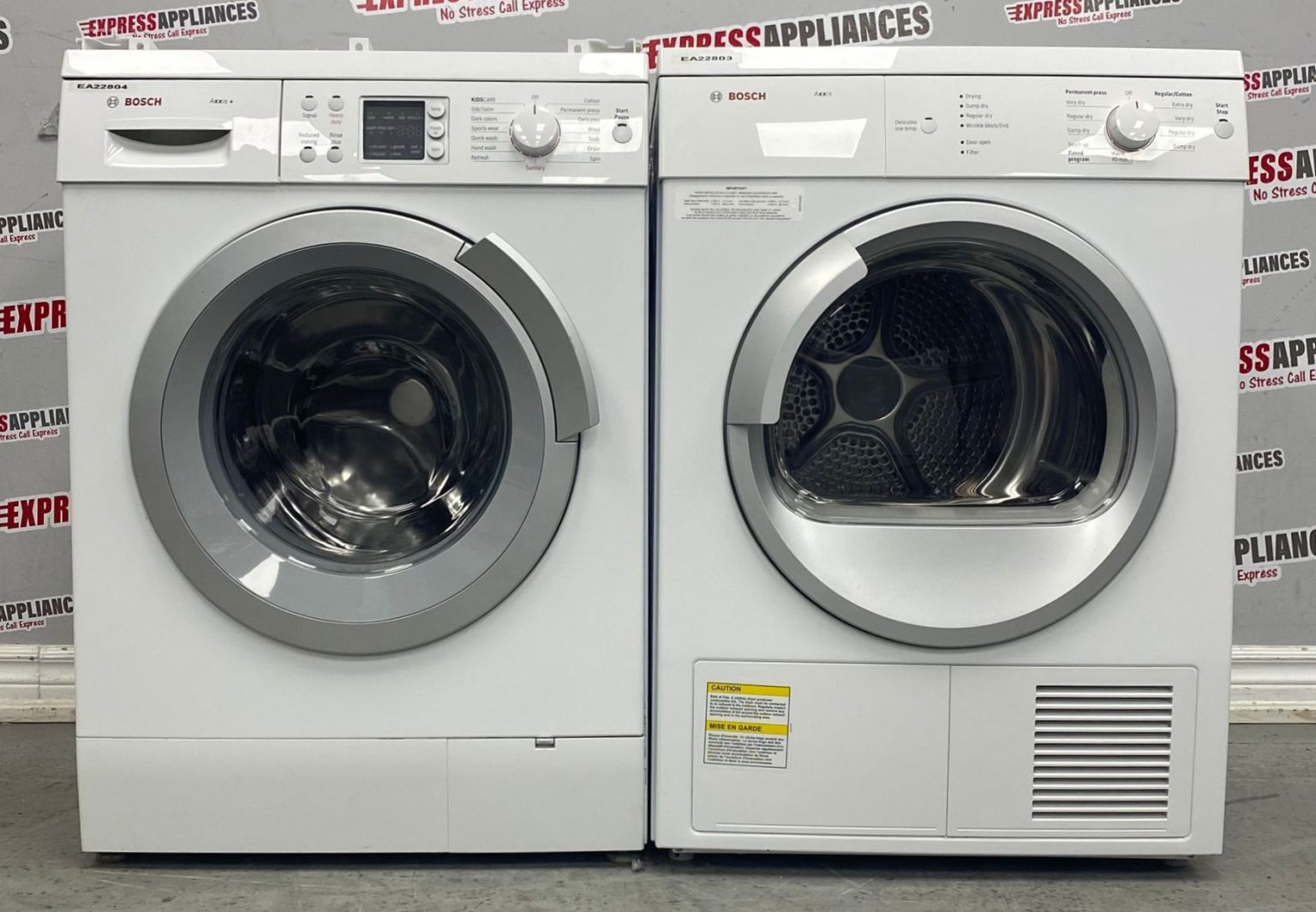 Used Bosch 24” Washer and Dryer Stackable Set WAS24460UC WTV76100CN For ...