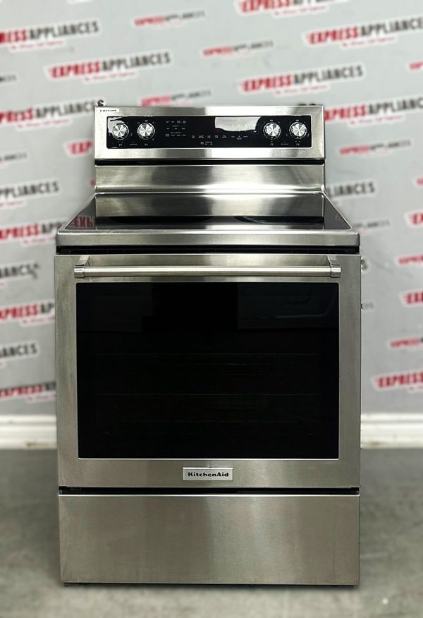 Used KitchenAid 30” Freestanding Glass Top Stove YKFEG500ESS3 For Sale