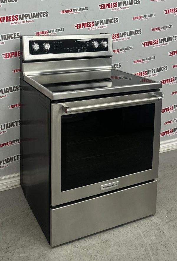 Used KitchenAid 30” Freestanding Glass Top Stove YKFEG500ESS3 For Sale