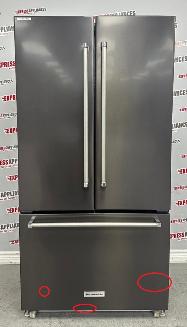 Used KitchenAid 36” French Door Refrigerator KRFC302EBS00 For Sale