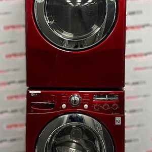 Used LG 27” Front Load	Washing Machine and Electric Dryer Stackable Set WM2650HRA DLE2150R For Sale