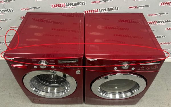 Used LG 27” Front Load	Washing Machine and Electric Dryer Stackable Set WM2650HRA DLE2150R For Sale