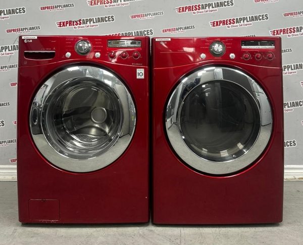 Used LG 27” Front Load	Washing Machine and Electric Dryer Stackable Set WM2650HRA DLE2150R For Sale