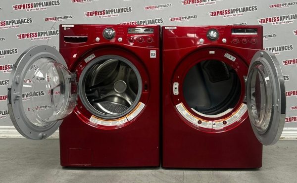 Used LG 27” Front Load	Washing Machine and Electric Dryer Stackable Set WM2650HRA DLE2150R For Sale