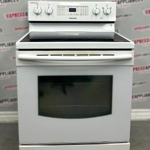 Used Samsung 30” Freestanding Glass Top Stove FE-R400SW/XAC For Sale