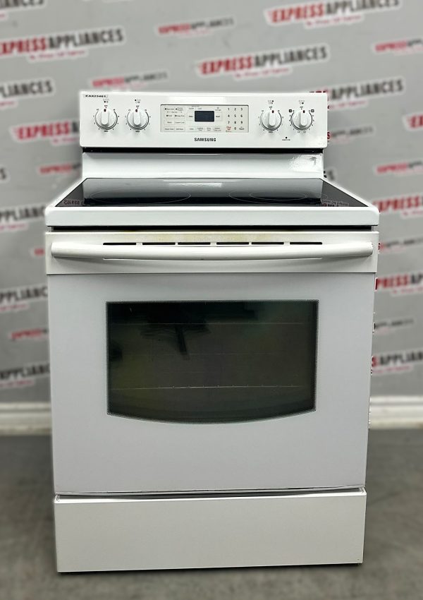 Used Samsung 30” Freestanding Glass Top Stove FE-R400SW/XAC For Sale