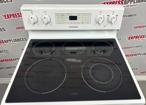 Used Samsung 30” Freestanding Glass Top Stove FE-R400SW/XAC For Sale