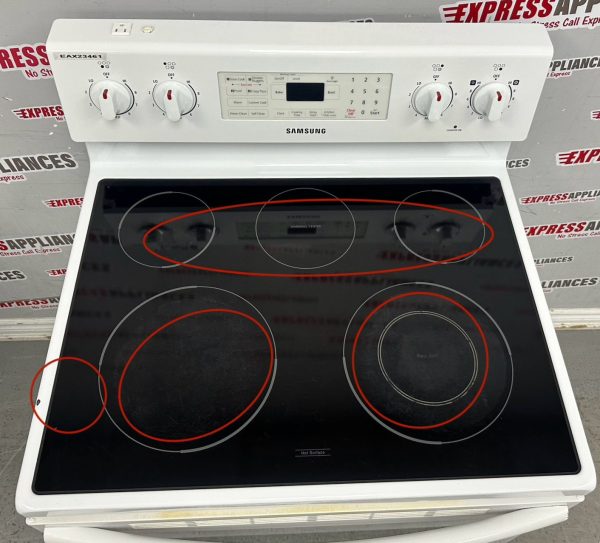 Used Samsung 30” Freestanding Glass Top Stove FE-R400SW/XAC For Sale