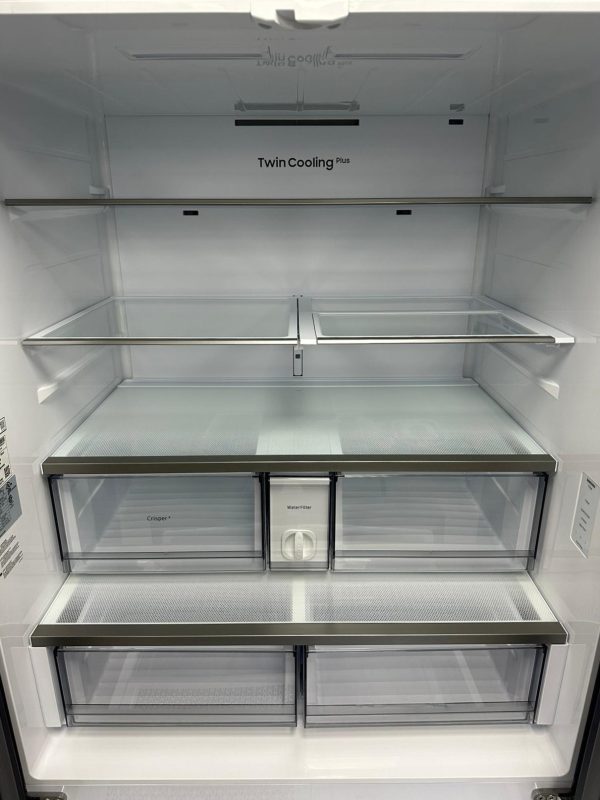 Used Samsung 36” French Door Panel Ready Refrigerator RF30BB6200QL For Sale