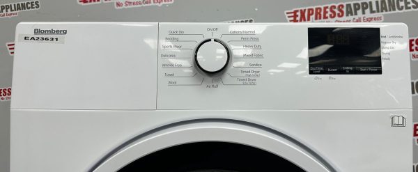 Used Blomberg 24” Front Load Washer and Electric Dryer Stackable Set WM72200W DV17600W For Sale