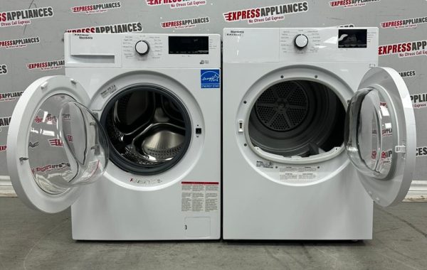 Used Blomberg 24” Front Load Washer and Electric Dryer Stackable Set WM72200W DV17600W For Sale