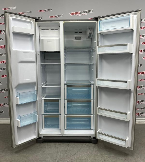 Used Bosch 36” Counter Depth Side-By-Side Refrigerator B20CS51SNS/02 For Sale