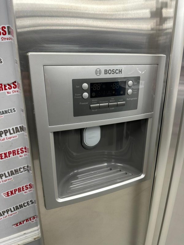 Used Bosch 36” Counter Depth Side-By-Side Refrigerator B20CS51SNS/02 For Sale