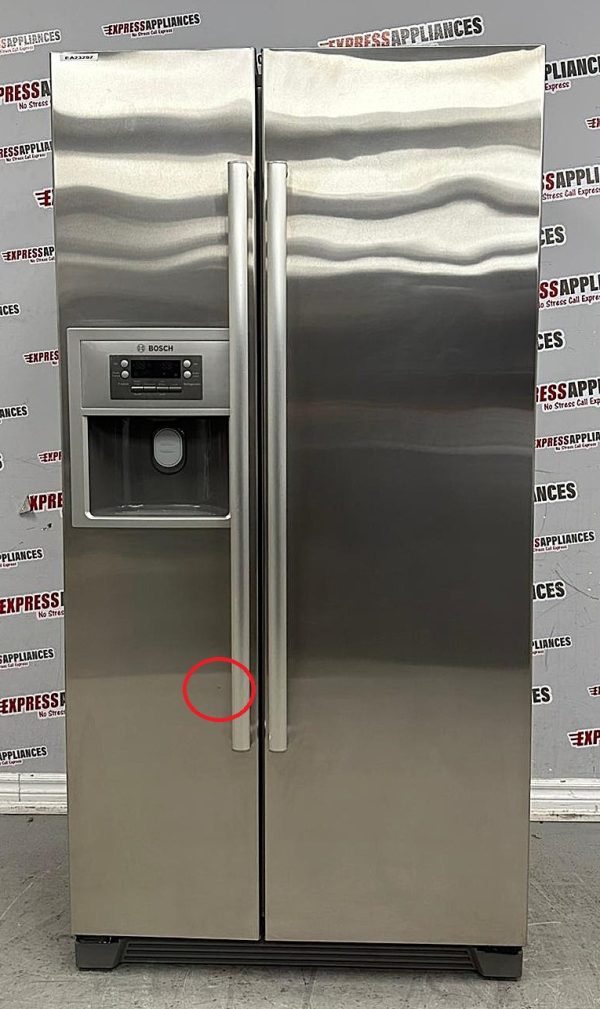 Used Bosch 36” Counter Depth Side-By-Side Refrigerator B20CS51SNS/02 For Sale