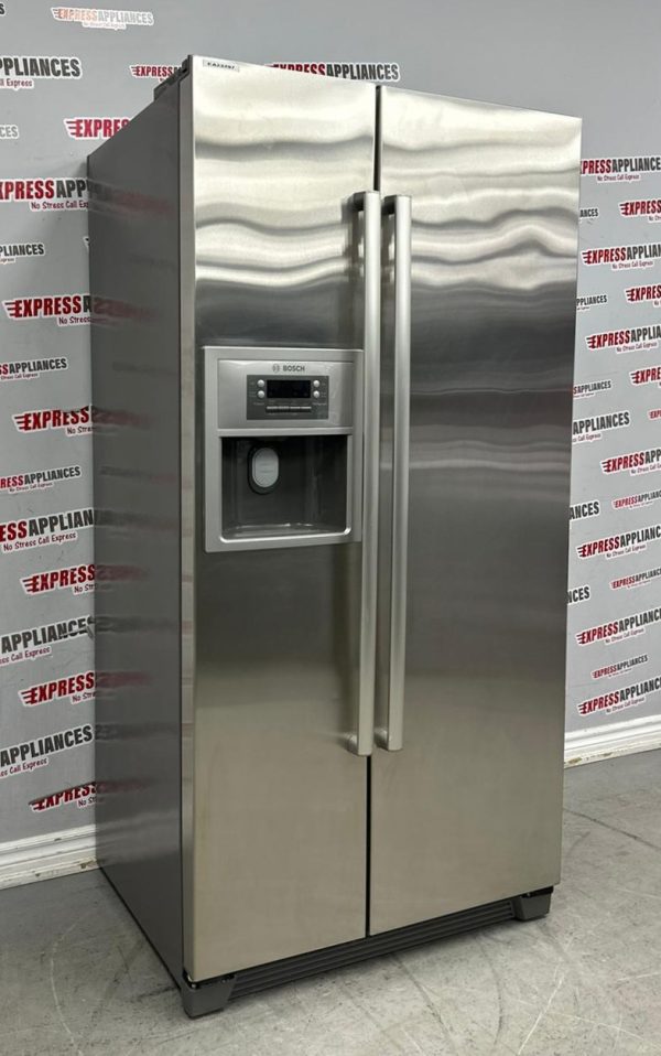 Used Bosch 36” Counter Depth Side-By-Side Refrigerator B20CS51SNS/02 For Sale