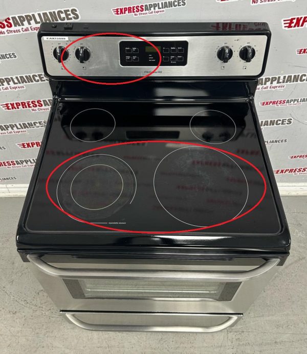 Used Frigidaire 30” Freestanding Glass Top Stove CFEF3048LSK For Sale