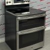 Used GE 30” Freestanding Glass Top Double Oven Stove PCB980SJ2SS For Sale (10)