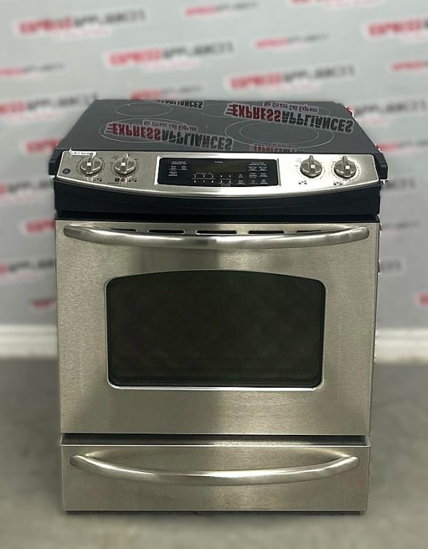 Used GE 31.5” Slide-In Glass Top Stove JCSP42SR1SS For Sale