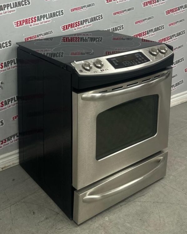 Used GE 31.5” Slide-In Glass Top Stove JCSP42SR1SS For Sale