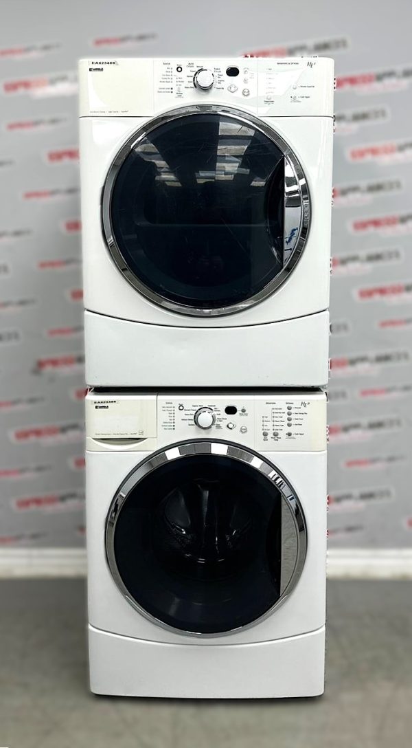 Used Kenmore 27” Front Load Washer and Electric Dryer Stackable Set 110.475716 110.C87571601 For Sale