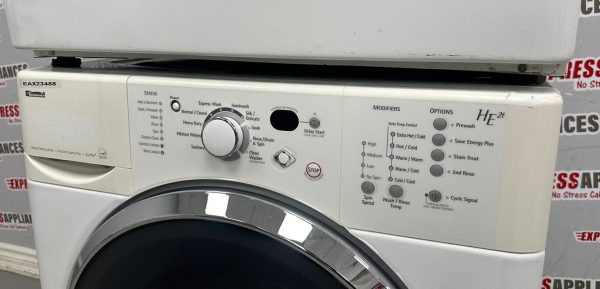 Used Kenmore 27” Front Load Washer and Electric Dryer Stackable Set 110.475716 110.C87571601 For Sale