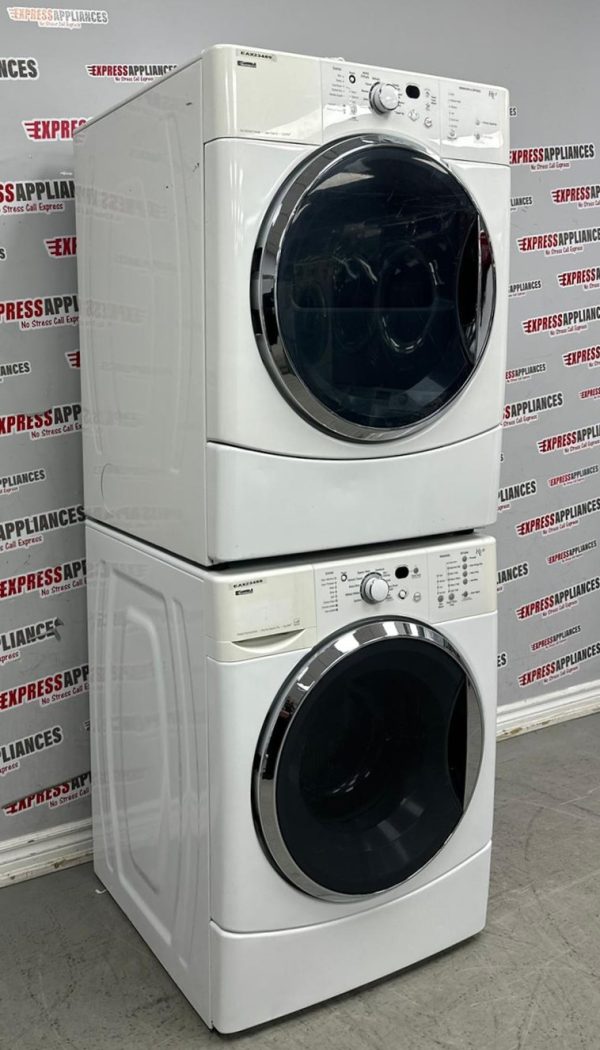 Used Kenmore 27” Front Load Washer and Electric Dryer Stackable Set 110.475716 110.C87571601 For Sale