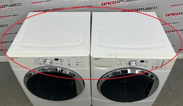 Used Kenmore 27” Front Load Washer and Electric Dryer Stackable Set 110.475716 110.C87571601 For Sale