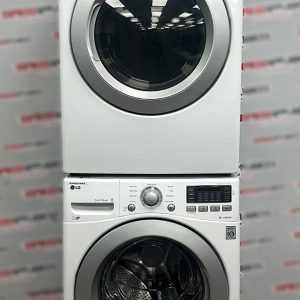 Used LG 27” Front Load Washer and Electric Dryer Stackable Set WM3270CW DLE3170W For Sale