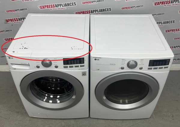 Used LG 27” Front Load Washer and Electric Dryer Stackable Set WM3270CW DLE3170W For Sale