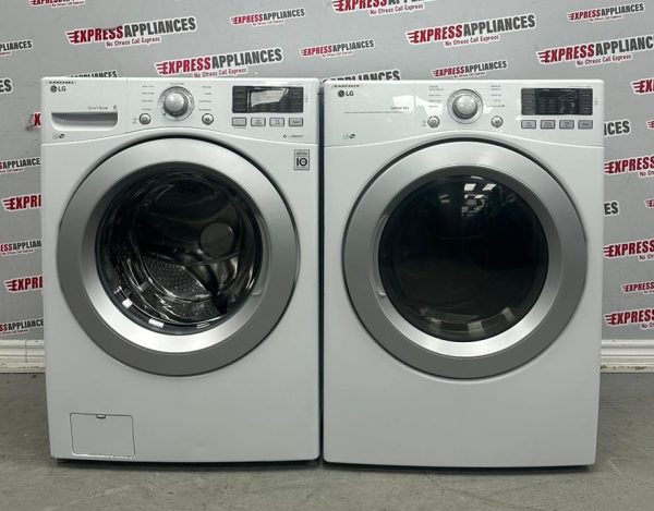 Used LG 27” Front Load Washer and Electric Dryer Stackable Set WM3270CW DLE3170W For Sale