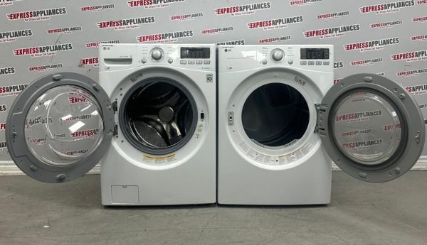 Used LG 27” Front Load Washer and Electric Dryer Stackable Set WM3270CW DLE3170W For Sale