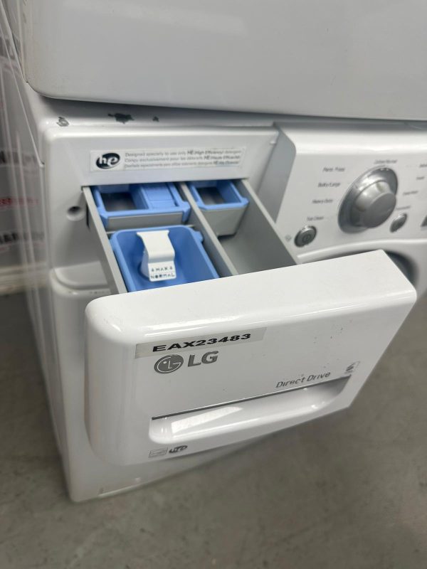 Used LG 27” Front Load Washer and Electric Dryer Stackable Set WM3270CW DLE3170W For Sale