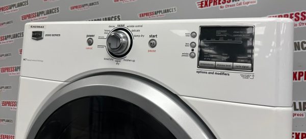 Used Maytag 27” Front Load Washer and Electric Dryer Stackable Set MHWE200XW00 YMEDE200XW1 For Sale