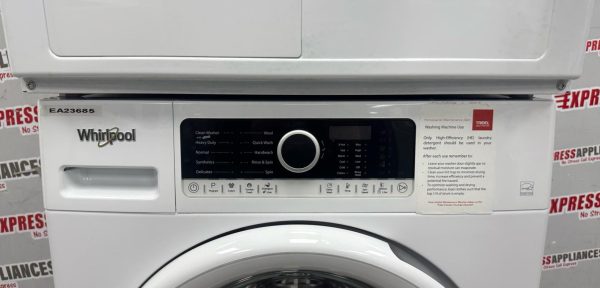 Used Whirlpool 24” Front Load Washer and Electric Ventless Dryer Stackable Set WFW3090JW YWHD3090GW0 For Sale