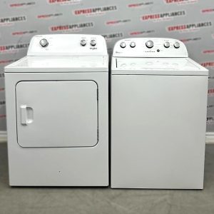 Used Whirlpool 27” Top Load Washer and 29” Electric Dryer Set WTW5000DW0 YWED4850HW0 (1)