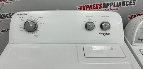 Used Whirlpool 27” Top Load Washer and 29” Electric Dryer Side-by-Side Set WTW5000DW0 YWED4850HW0 For Sale