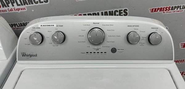 Used Whirlpool 27” Top Load Washer and 29” Electric Dryer Side-by-Side Set WTW5000DW0 YWED4850HW0 For Sale