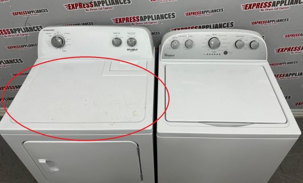 Used Whirlpool 27” Top Load Washer and 29” Electric Dryer Side-by-Side Set WTW5000DW0 YWED4850HW0 For Sale