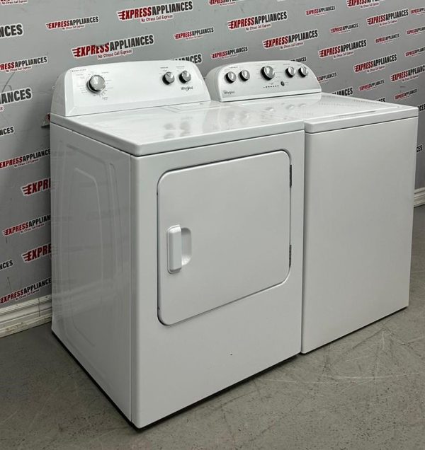 Used Whirlpool 27” Top Load Washer and 29” Electric Dryer Side-by-Side Set WTW5000DW0 YWED4850HW0 For Sale