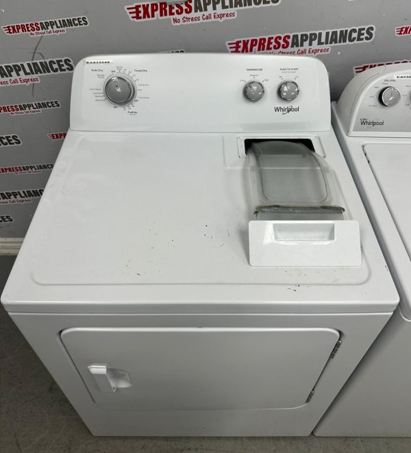 Used Whirlpool 27” Top Load Washer and 29” Electric Dryer Side-by-Side Set WTW5000DW0 YWED4850HW0 For Sale