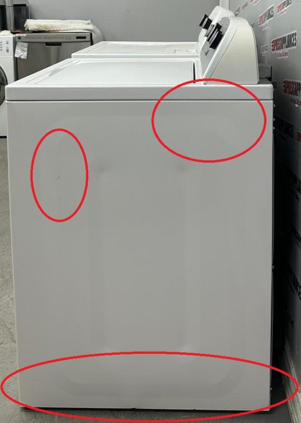 Used Whirlpool 27” Top Load Washer and 29” Electric Dryer Side-by-Side Set WTW5000DW0 YWED4850HW0 For Sale