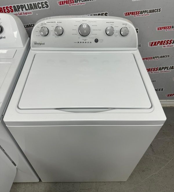 Used Whirlpool 27” Top Load Washer and 29” Electric Dryer Side-by-Side Set WTW5000DW0 YWED4850HW0 For Sale