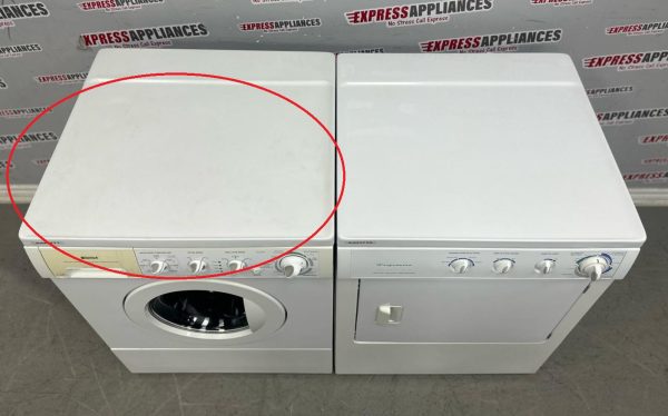 Used 27” Kenmore Front Load Washer and Frigidaire Electric Dryer Stackable Set 970-C47062-10 GLEQ442CES0 For Sale