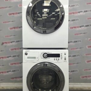Used GE 24” Front Load Washer and Electric Dryer Stackable Set WCVH4800K2WW PCVH480EK1WW For Sale