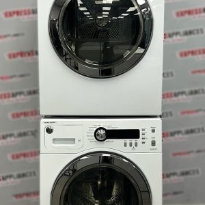 Used GE 24” Front Load Washer and Electric Dryer Stackable Set WCVH4800K2WW PCVH480EK1WW For Sale