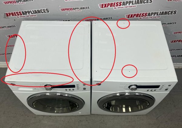 Used GE 24” Front Load Washer and Electric Dryer Stackable Set WCVH4800K2WW PCVH480EK1WW For Sale