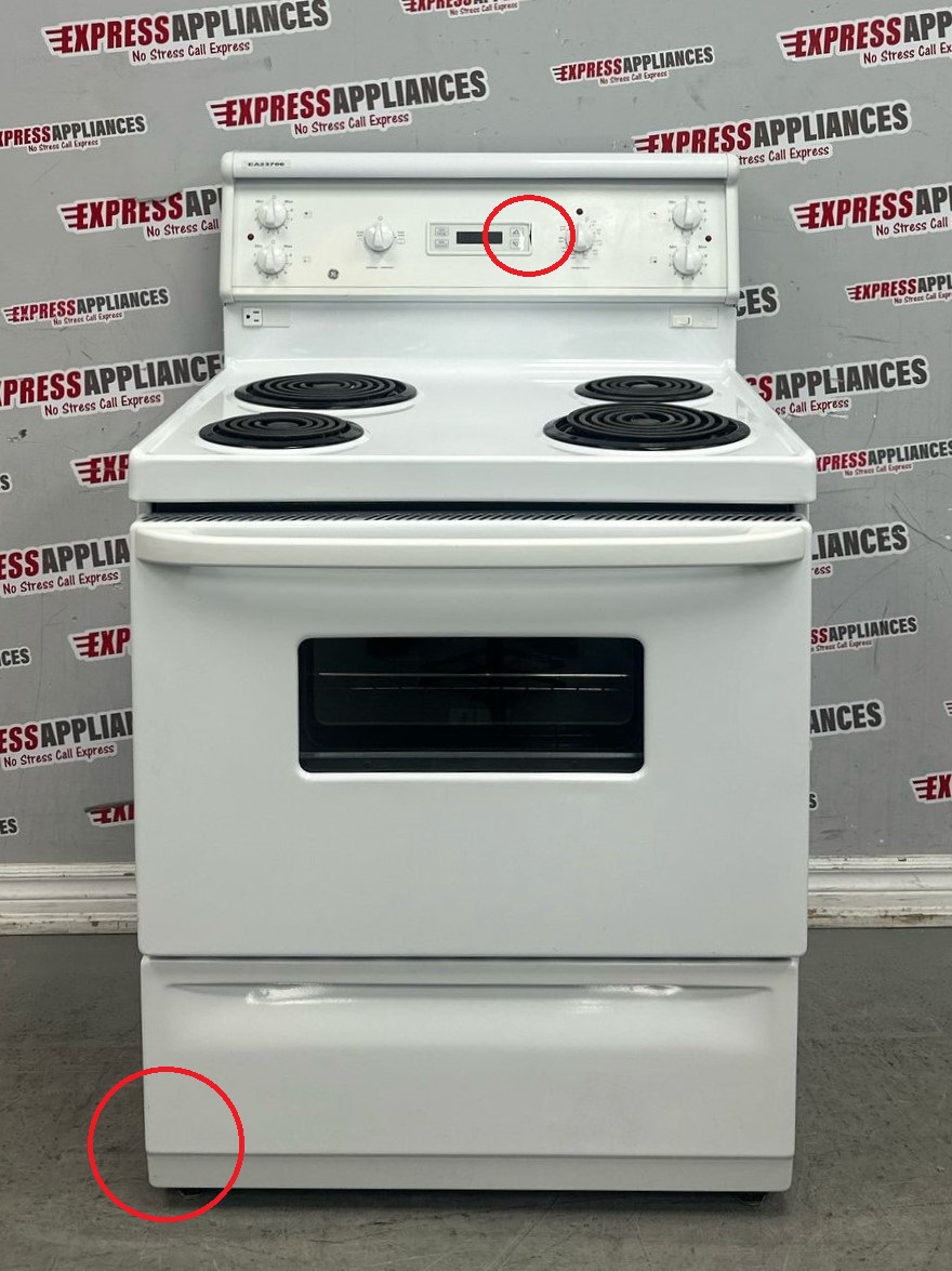 Used GE 30” Freestanding Coil Stove GRMF3151ZWW-5 For Sale
