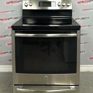 Used GE 30” Freestanding Glass Top Stove PCB980SF1SS For Sale