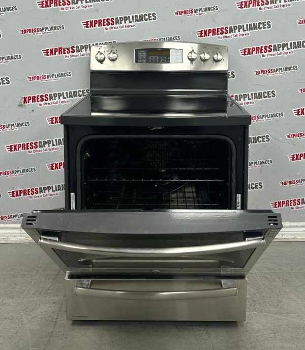 Used GE 30” Freestanding Glass Top Stove PCB980SF1SS For Sale